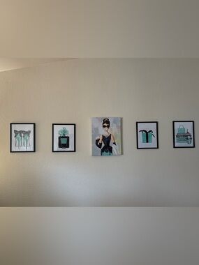 Tiffany Blue Gift & Fashion Wall Art Set